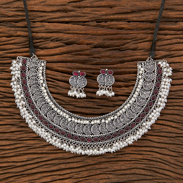 Classic Necklace With Oxidised Plating 802467