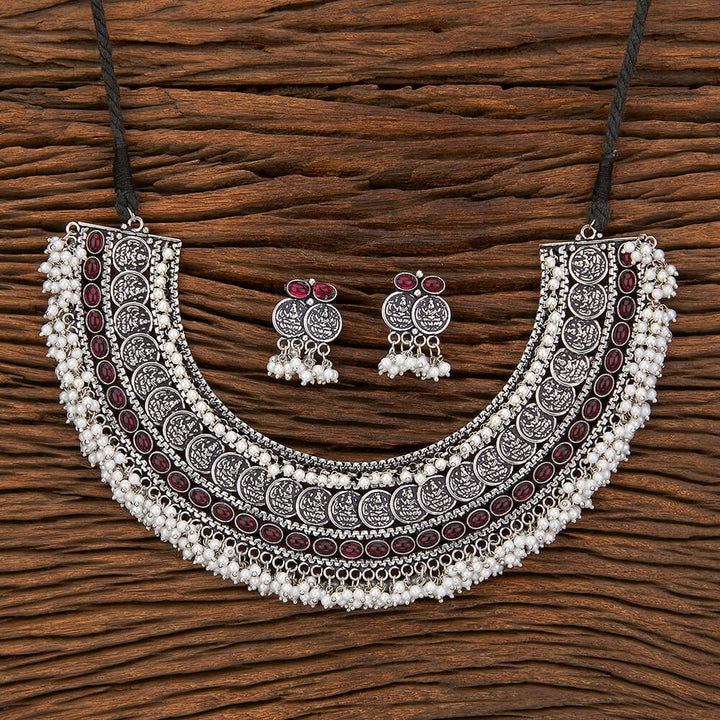 Classic Necklace With Oxidised Plating 802467