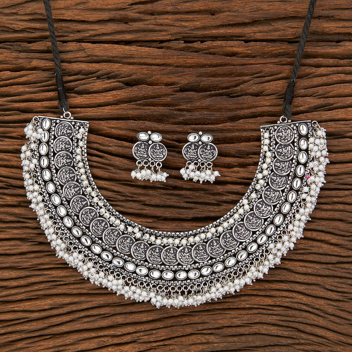 Classic Necklace With Oxidised Plating 802467