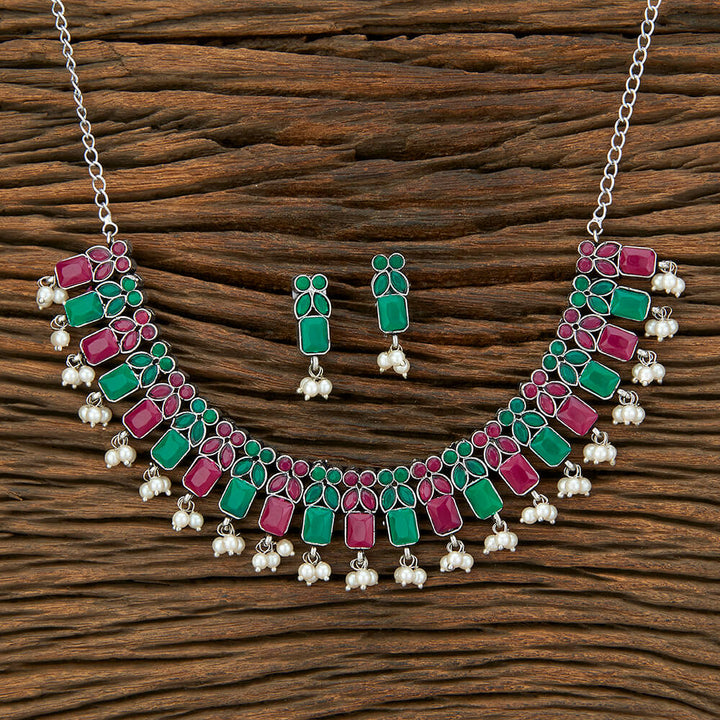 Classic Necklace With Oxidised Plating 802484