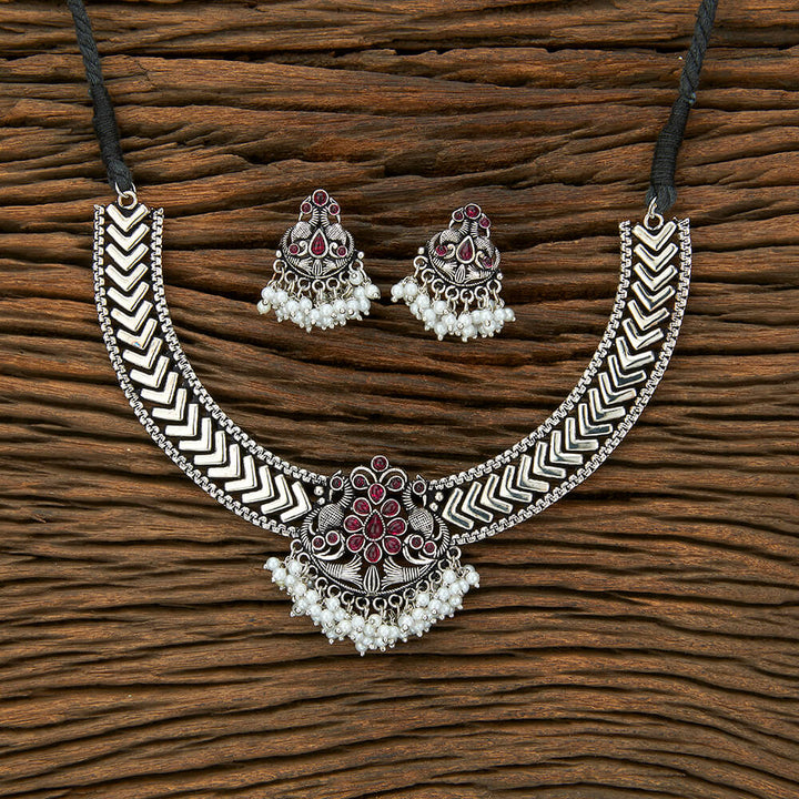 Peacock Necklace With Oxidised Plating 802598