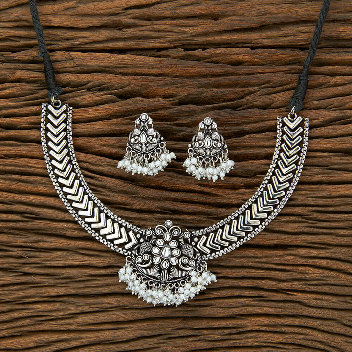 Peacock Necklace With Oxidised Plating 802598