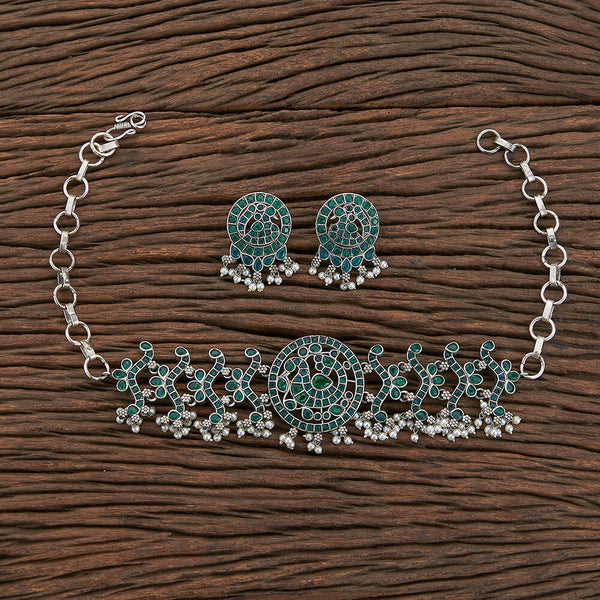 Choker Necklace With Oxidised Plating 803594