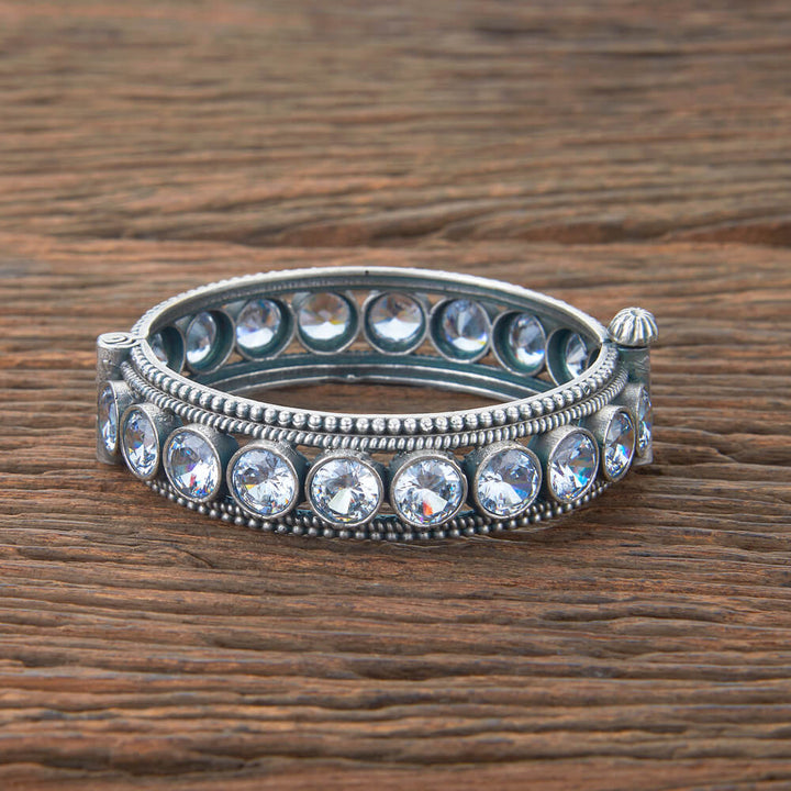 Stone Kada With Oxidised Plating 804191