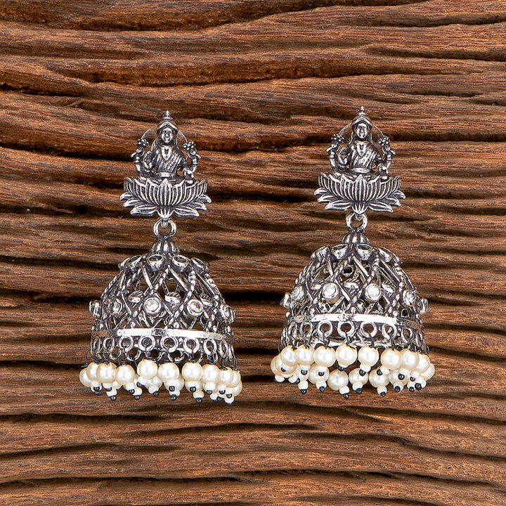 Temple Earring With Oxidised Plating 804995