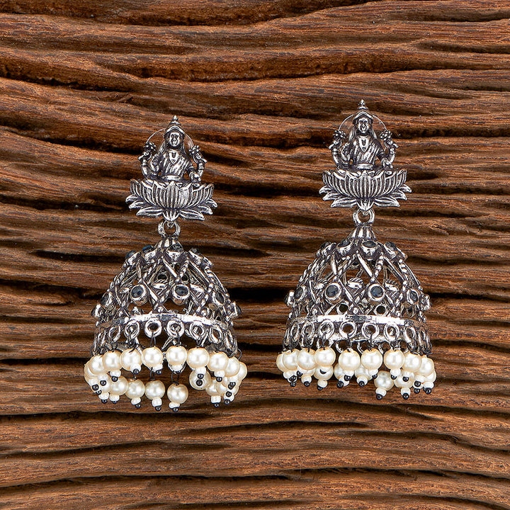 Temple Earring With Oxidised Plating 804995