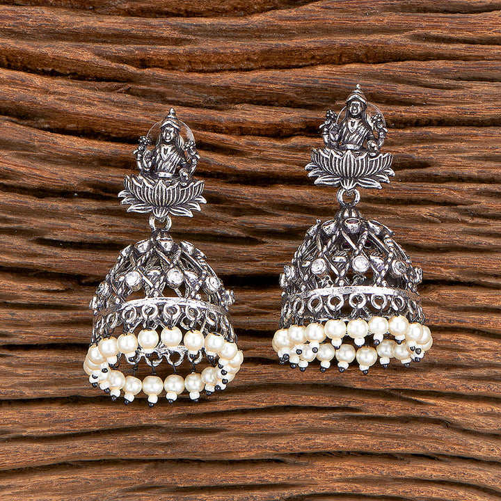 Temple Earring With Oxidised Plating 804995