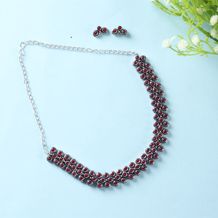 Delicate Necklace With Oxidised Plating 805416