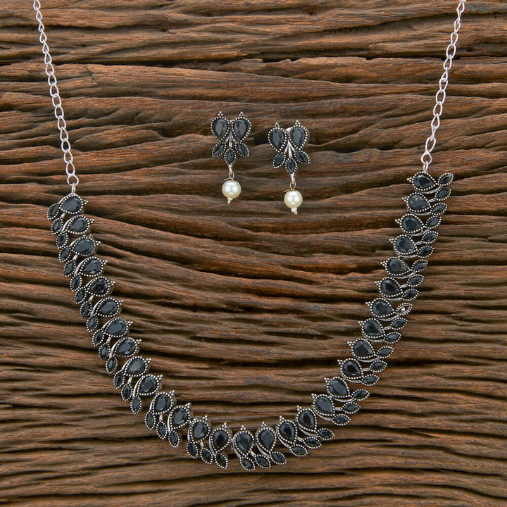 Delicate Necklace With Oxidised Plating 806320