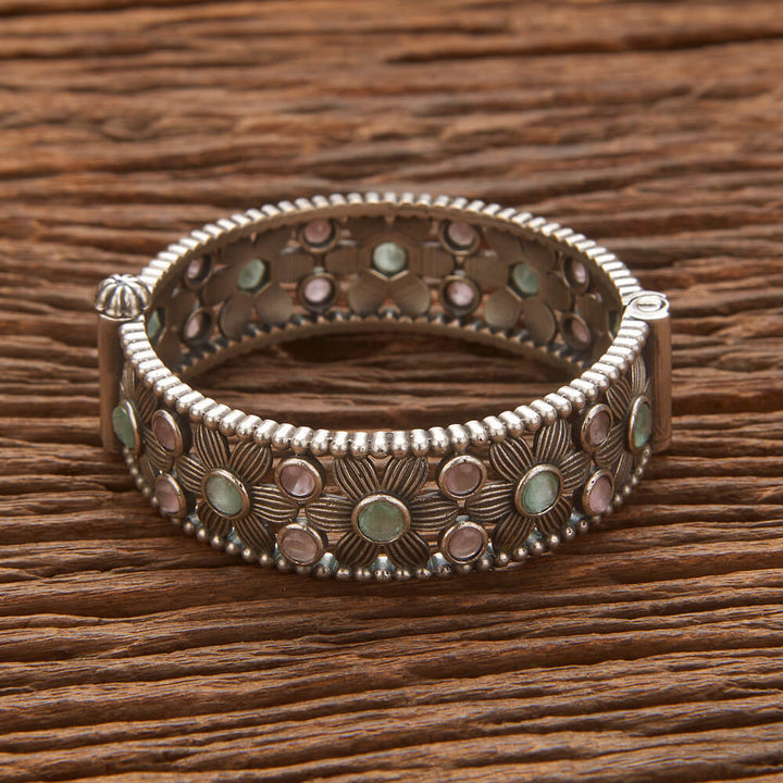 Stone Kada With Oxidised Plating 806561