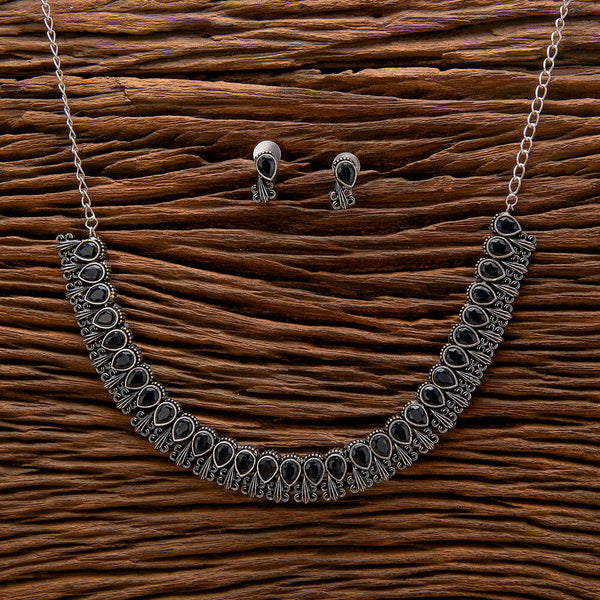 806898 Classic Necklace With Oxidised Plating