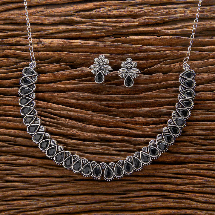 Delicate Necklace With Oxidised Plating 806976