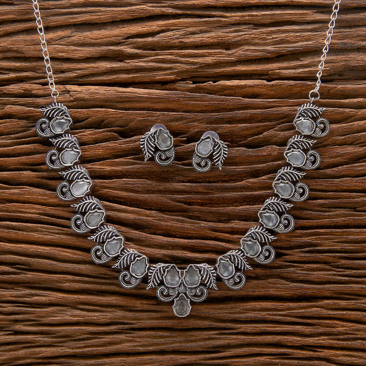 Classic Necklace With Oxidised Plating 806979