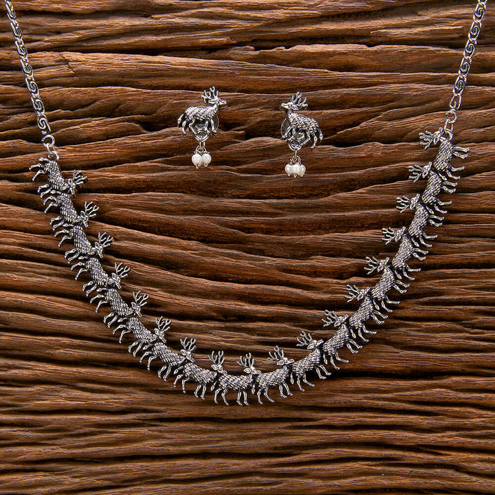 Classic Necklace With Oxidised Plating 806986