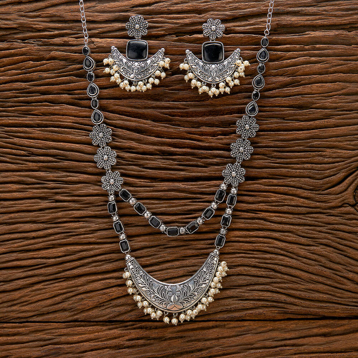 Classic Necklace With Oxidised Plating 806993