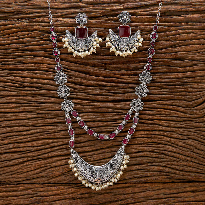 Classic Necklace With Oxidised Plating 806993