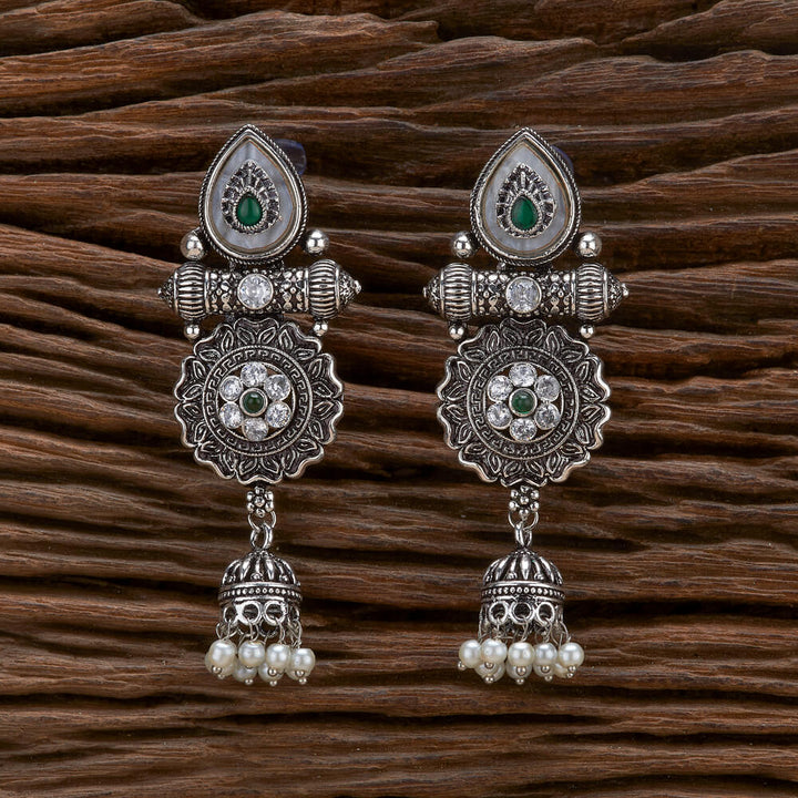 Moti Earring With Oxidised Plating 807036