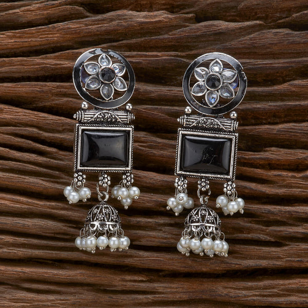 Meenakari Jhumki With Oxidised Plating 807040