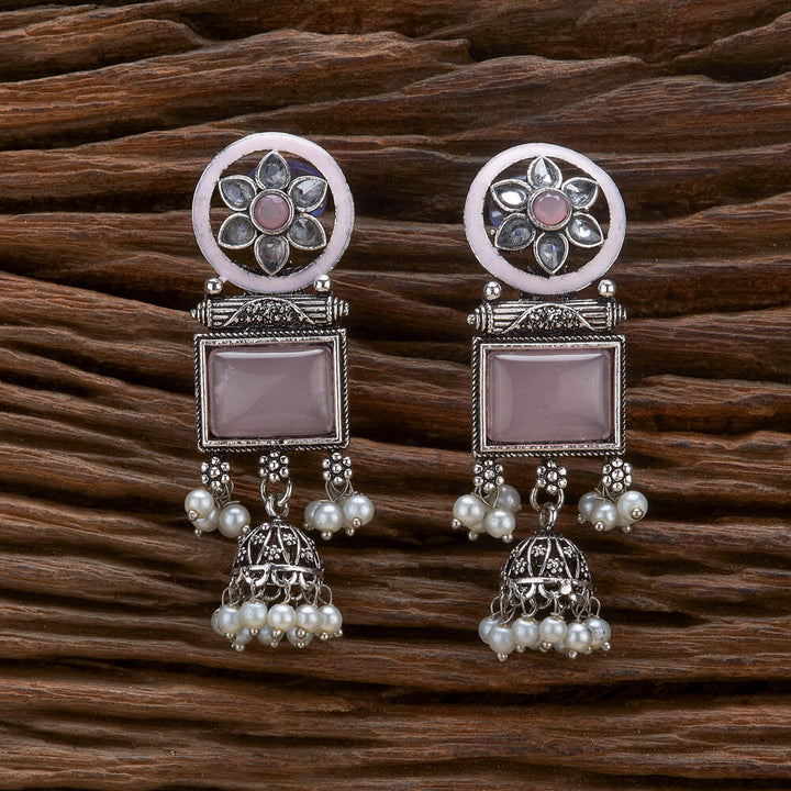 Meenakari Jhumki With Oxidised Plating 807040