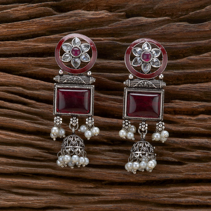 Meenakari Jhumki With Oxidised Plating 807040