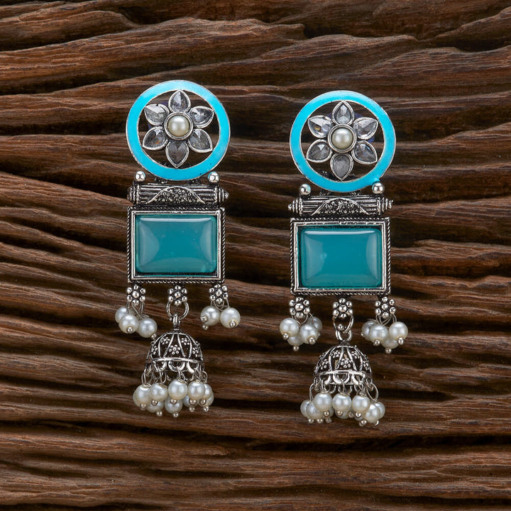 Meenakari Jhumki With Oxidised Plating 807040