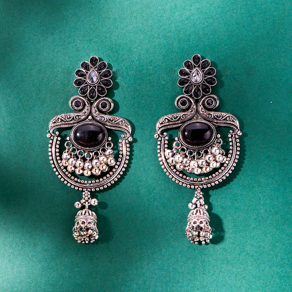 808045 Jhumki With Oxidised Plating