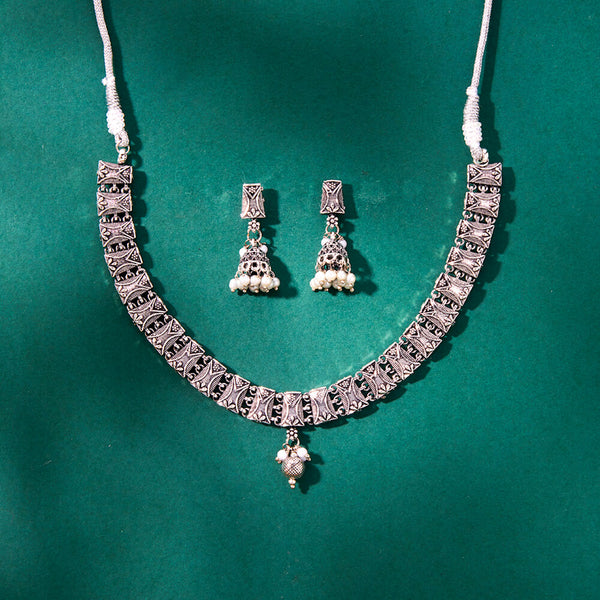 808203 Classic Necklace With Oxidised Plating