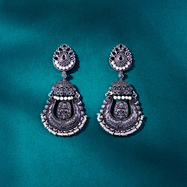 808211 Jhumki With Oxidised Plating