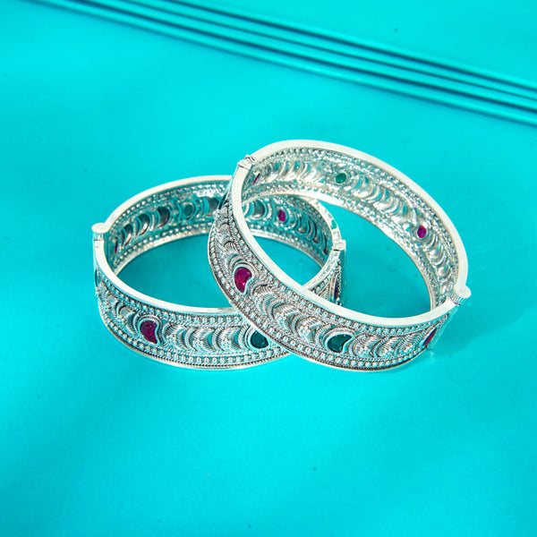 Classic Bangles With Oxidised Plating 808289