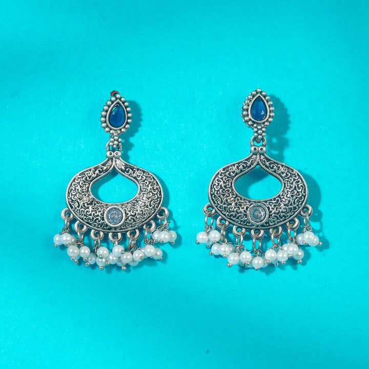 Classic Earring With Oxidised Plating 808302