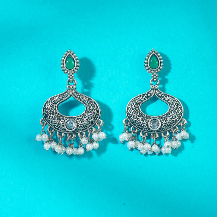 Classic Earring With Oxidised Plating 808302