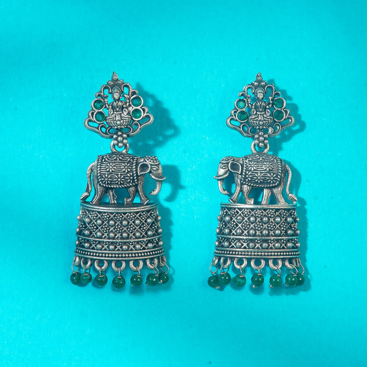 Classic Earring With Oxidised Plating 808308