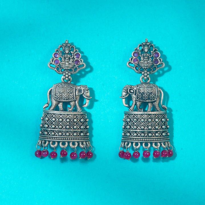 Classic Earring With Oxidised Plating 808308