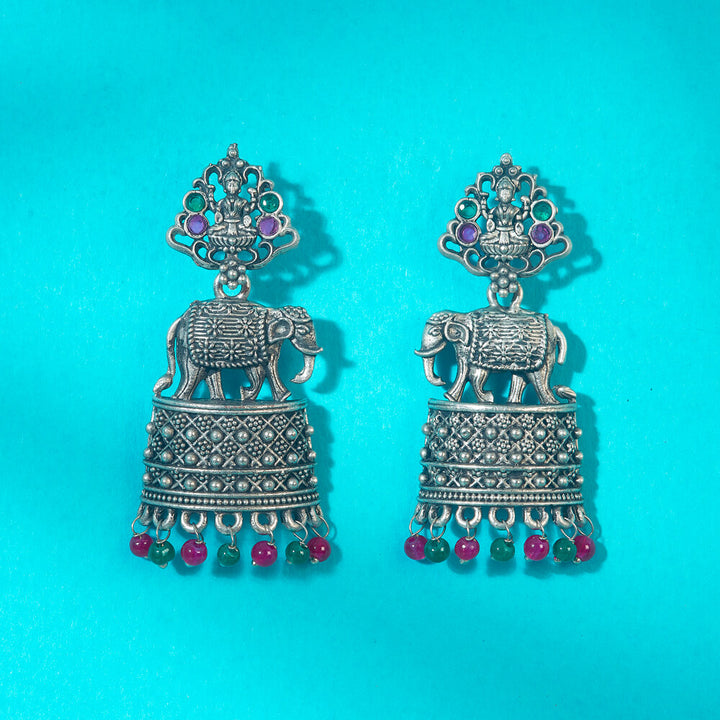 Classic Earring With Oxidised Plating 808308