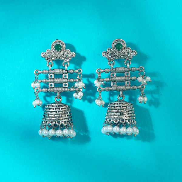 Jhumki With Oxidised Plating 808317