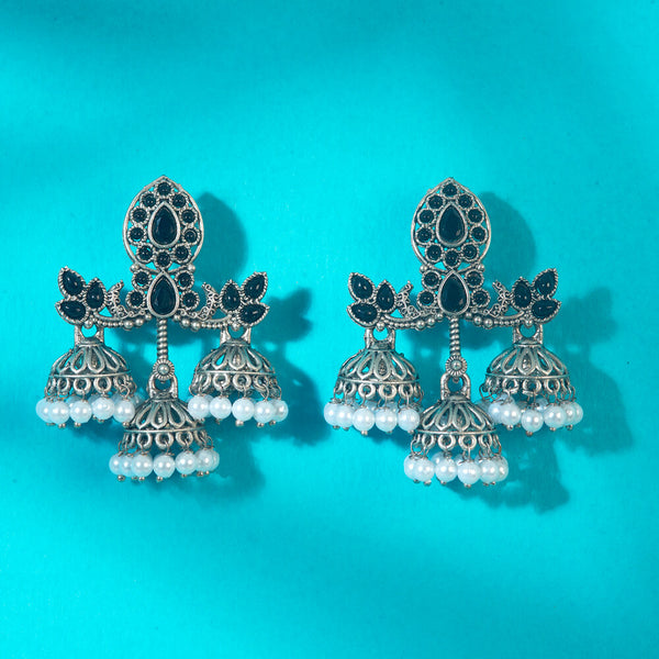 Jhumki With Oxidised Plating 808318