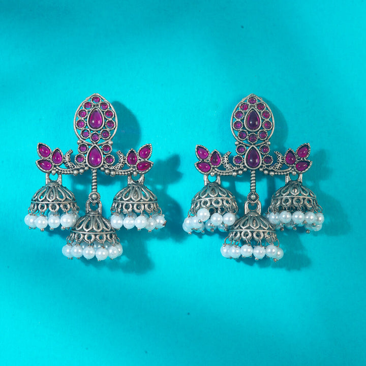 Jhumki With Oxidised Plating 808318