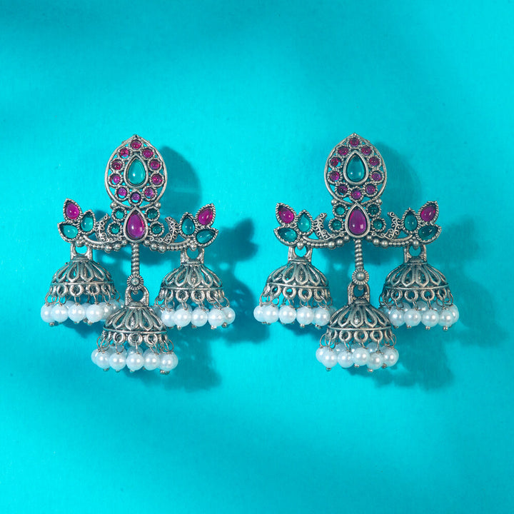 Jhumki With Oxidised Plating 808318