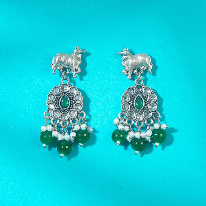 Classic Earring With Oxidised Plating 808322