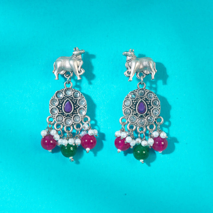 Classic Earring With Oxidised Plating 808322