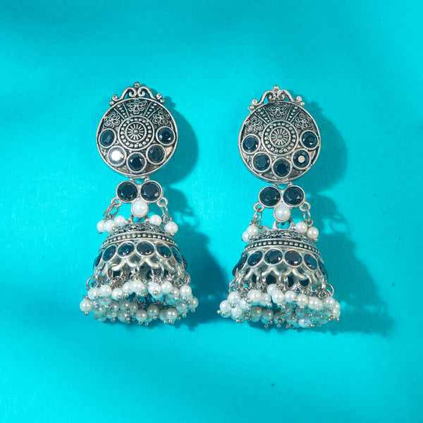 Jhumki With Oxidised Plating 808323