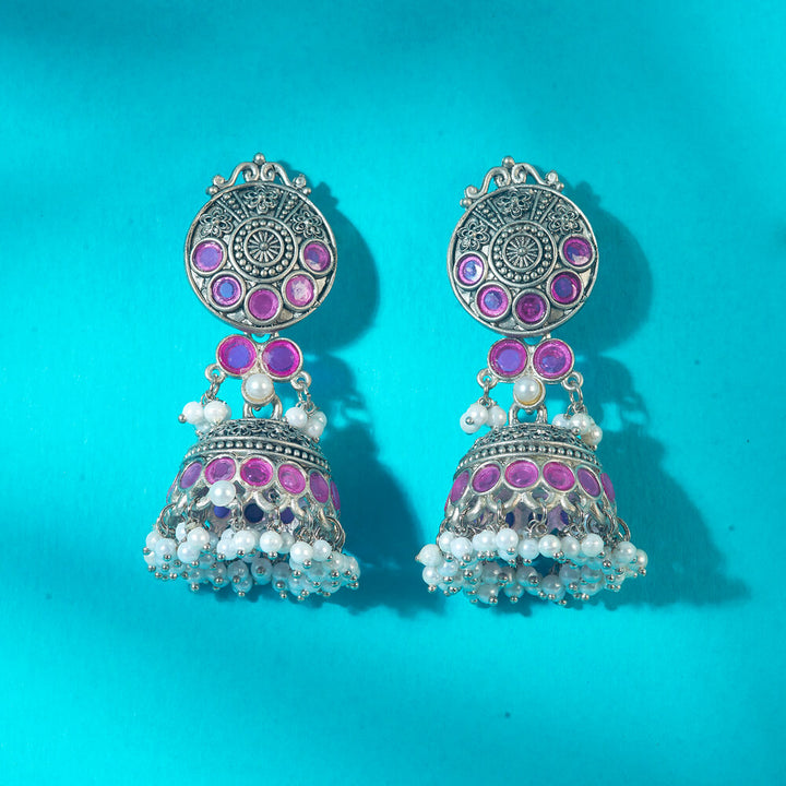 Jhumki With Oxidised Plating 808323