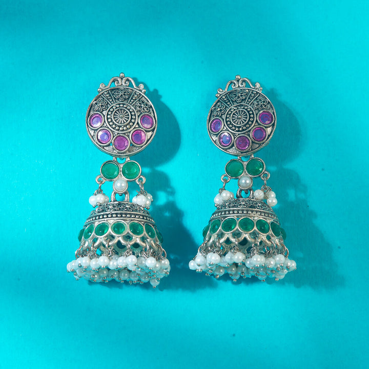 Jhumki With Oxidised Plating 808323