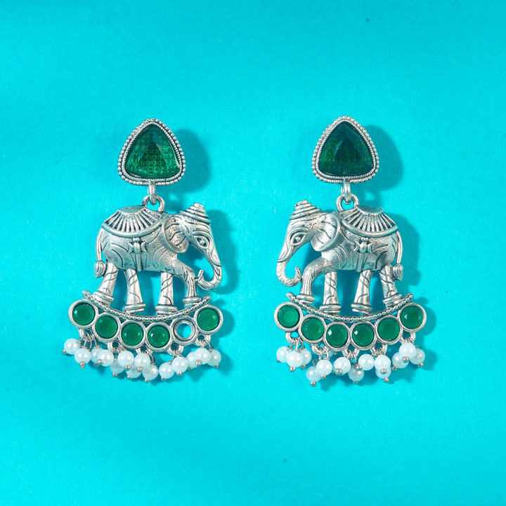 Classic Earring With Oxidised Plating 808333