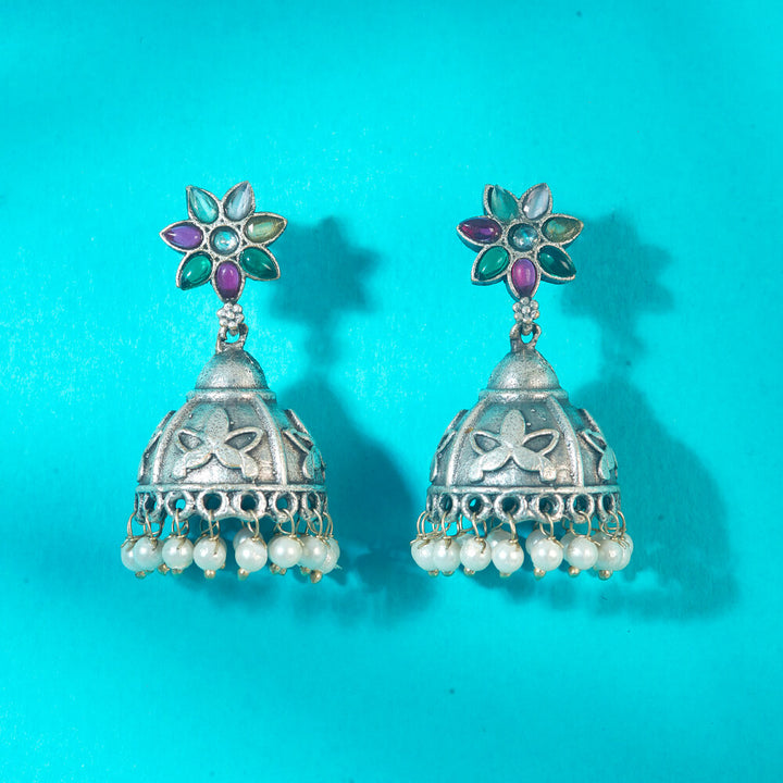 Jhumki With Oxidised Plating 808388