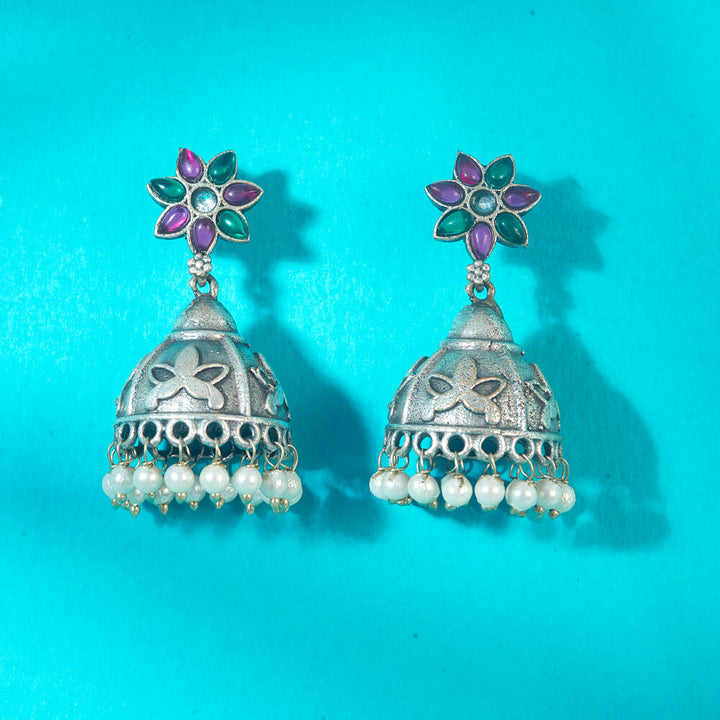 Jhumki With Oxidised Plating 808388