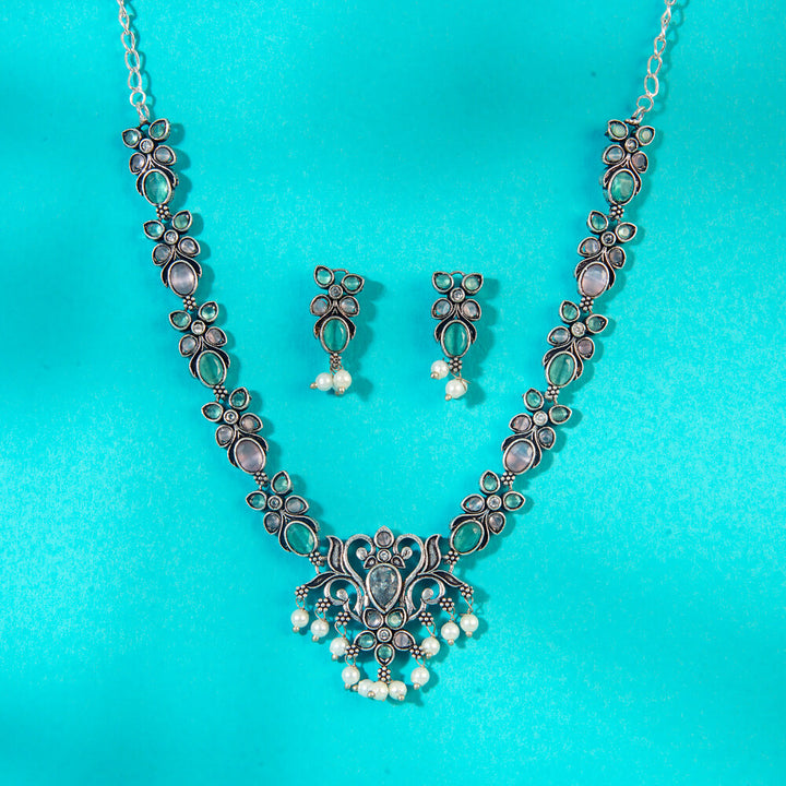 Classic Necklace With Oxidised Plating 808390