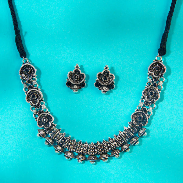 Classic Necklace With Oxidised Plating 808404