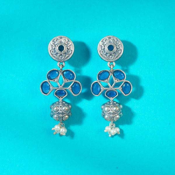 Classic Earring With Oxidised Plating 808407