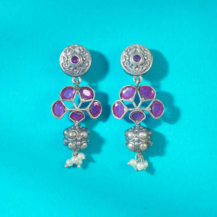 Classic Earring With Oxidised Plating 808407